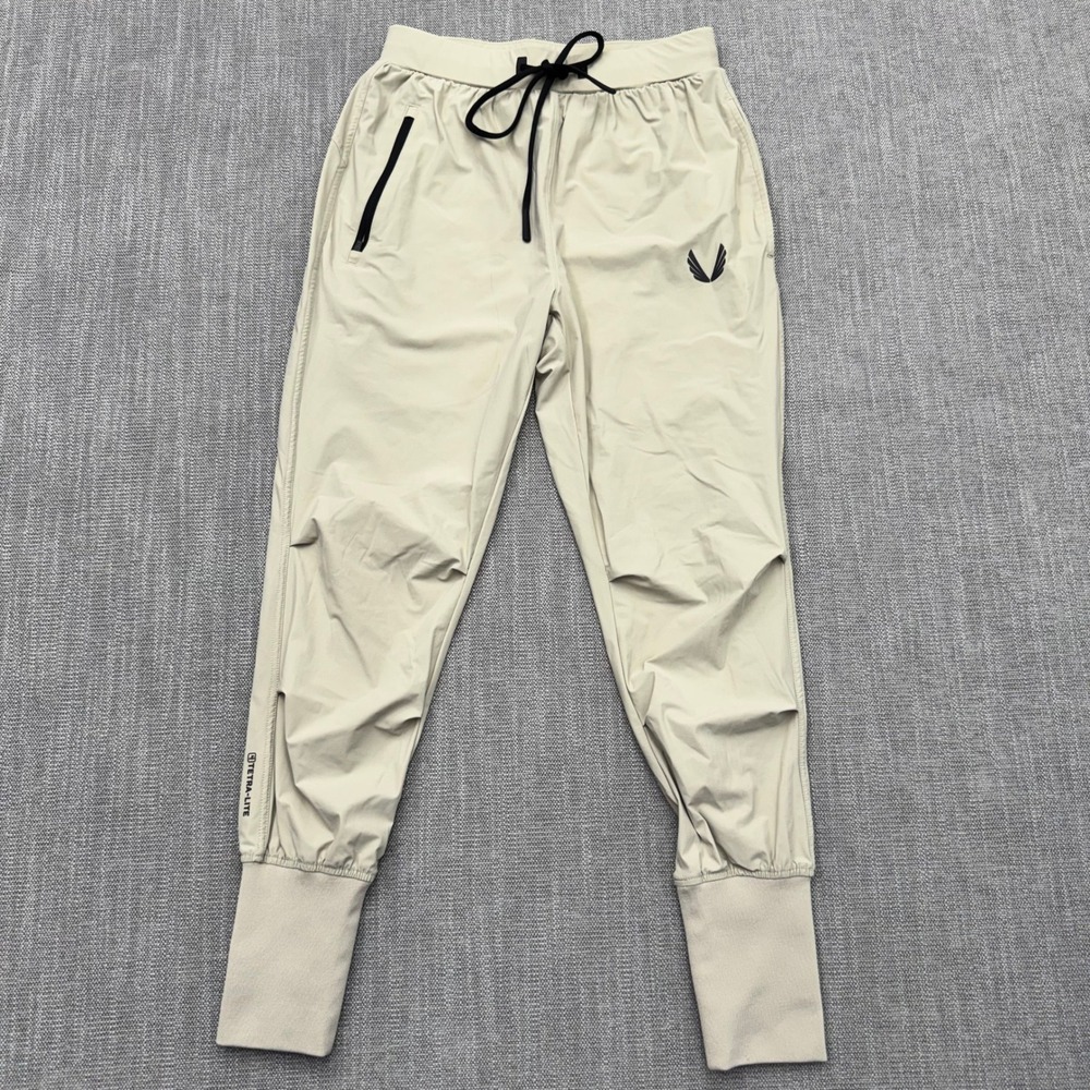 ASRV Tetra-Lite Joggers Mens XS Sand Beige Training Pants Water Resistant Gym